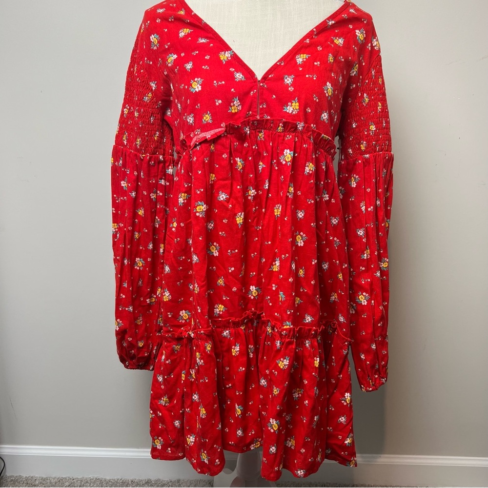 Billabong X Wrangler Falling For You Red/Floral Dress